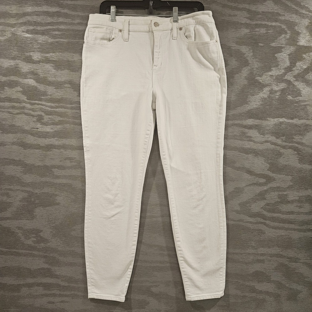 Madewell SZ 32 Pure White High Riser Skinny Ankle Stretch Jeans